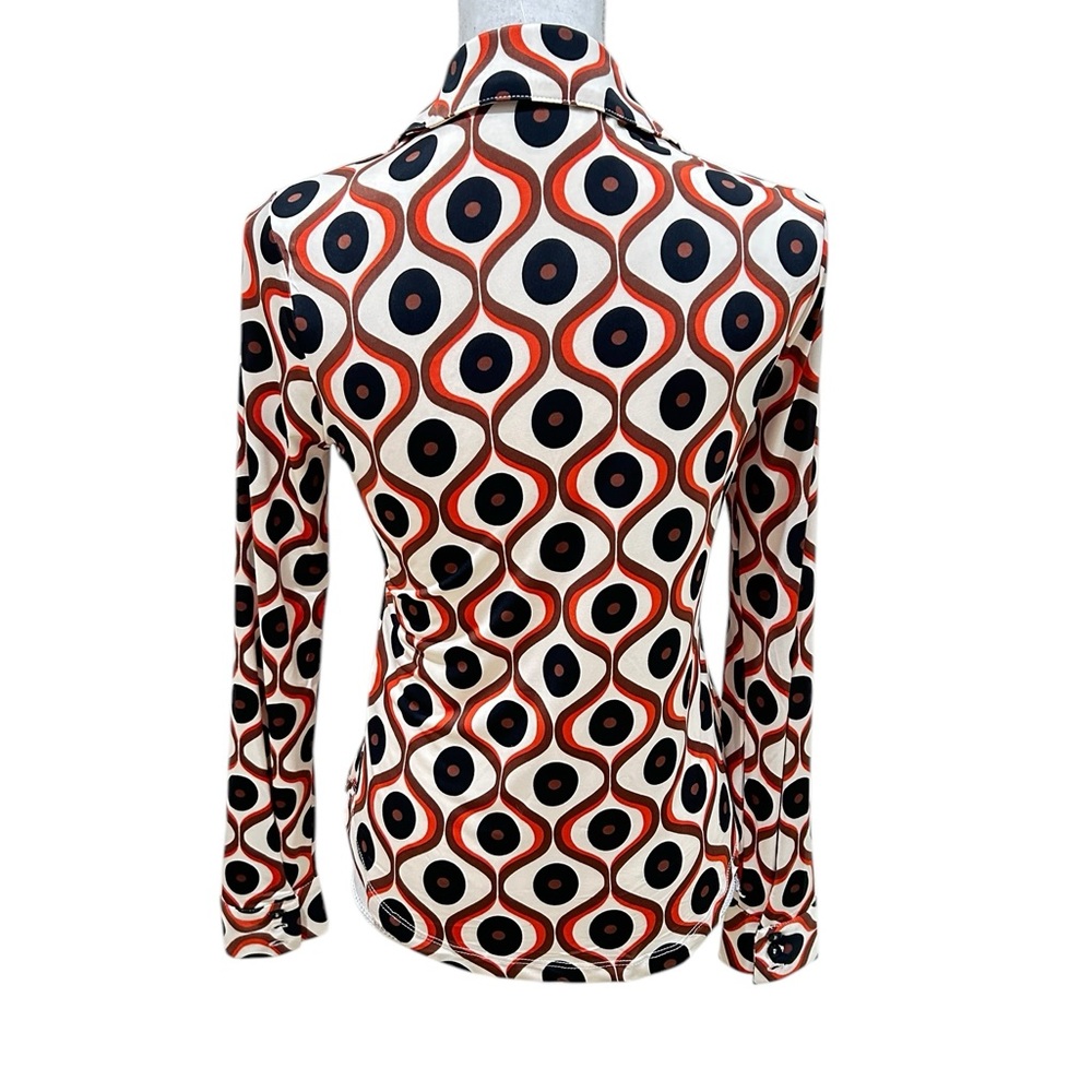 Retro Patterned Button Down Shirt - image 7